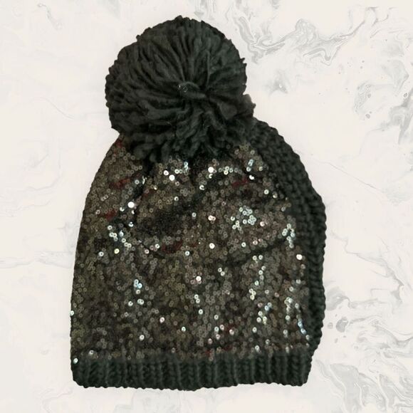 NWT Nordstrom BP. sequin Black Beanie - One Size - Picture 3 of 3